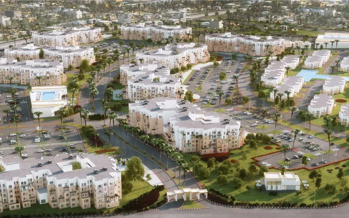 Al Khail Heights architectural exterior render from Texture Holdings. Portfolio project: Al Khail Heights. Developer imagery.