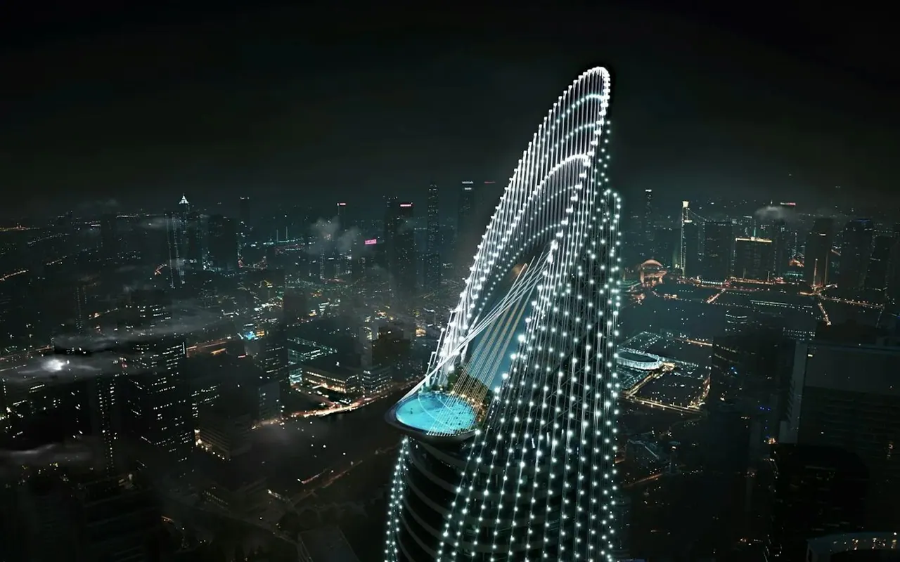 Binghatti Skyblade architectural exterior render from Binghatti