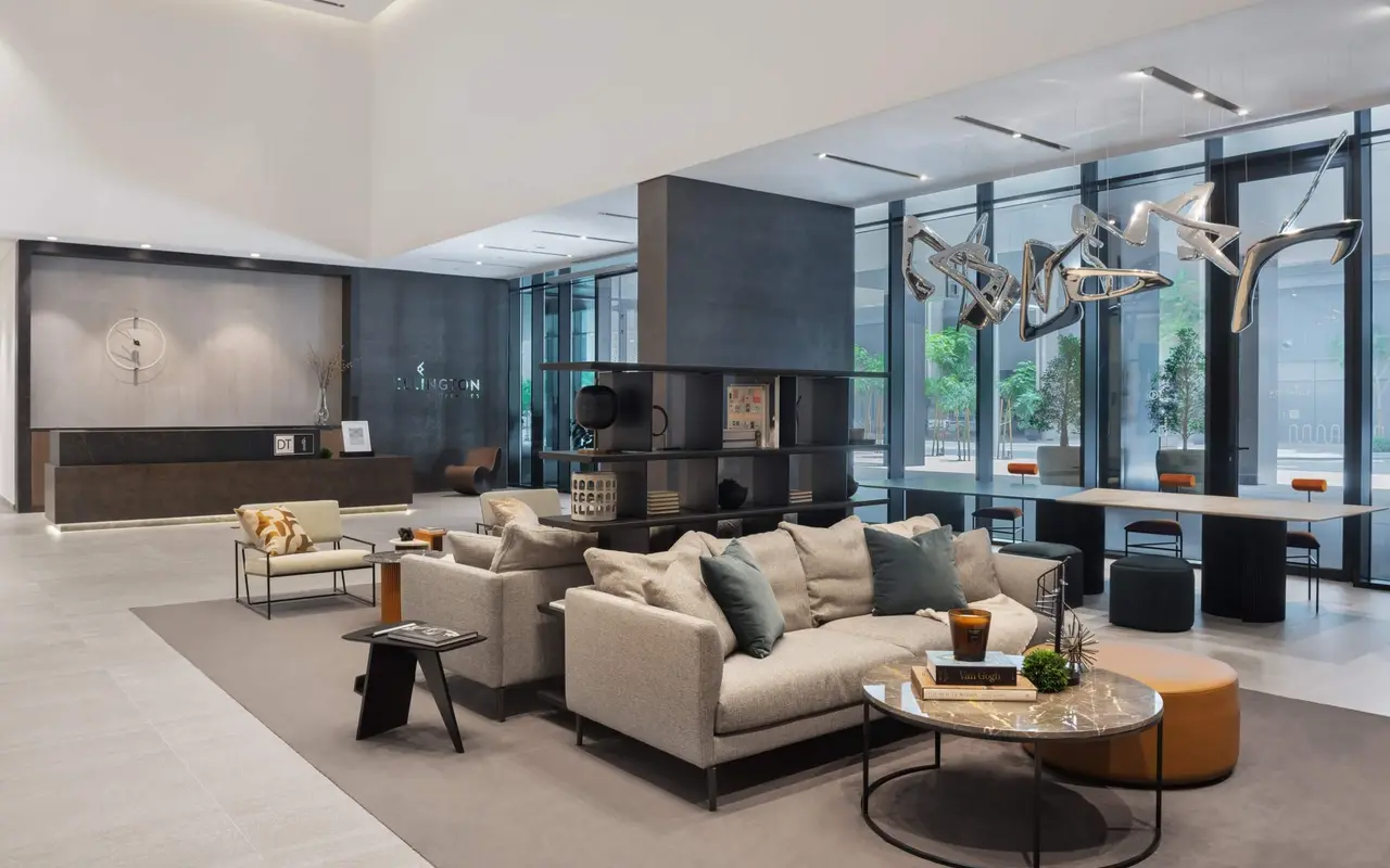 DT1 by Ellington Properties, developer render of the interior