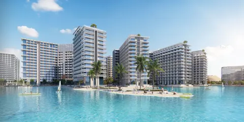 Azizi Venice project-wide lagoon and residential exterior