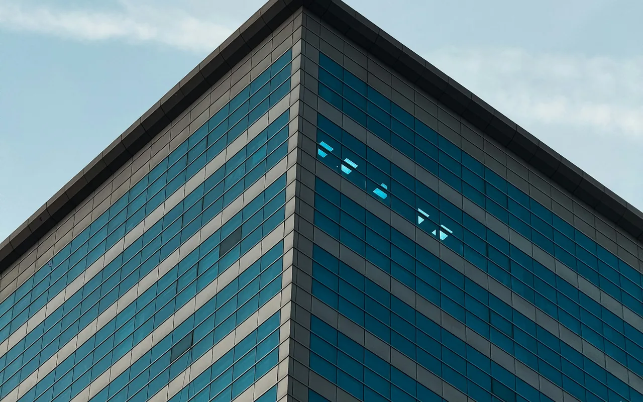 Glass building corner in Barsha Heights